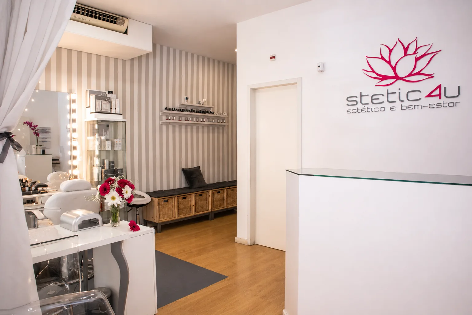 Interior luxuoso do centro de estética Stetic4U em Benfica